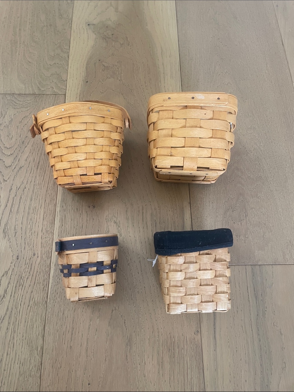Longaberger Natural Wood Handwoven Basket — Light Brown Finish